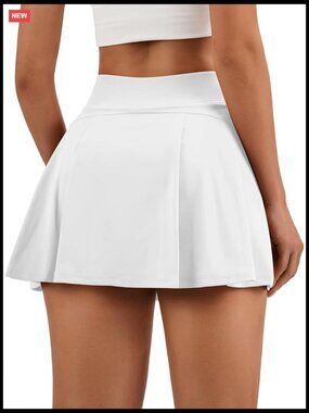 High Waisted Tennis Skort with Pockets Inner Shorts Pleated Golf Pickleball
